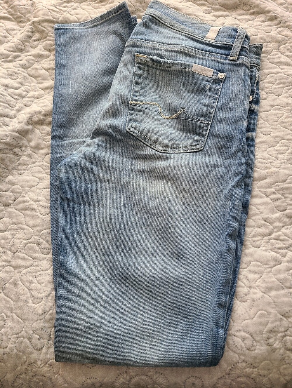 7 For All Mankind Light Blue Slim Straight Jeans
